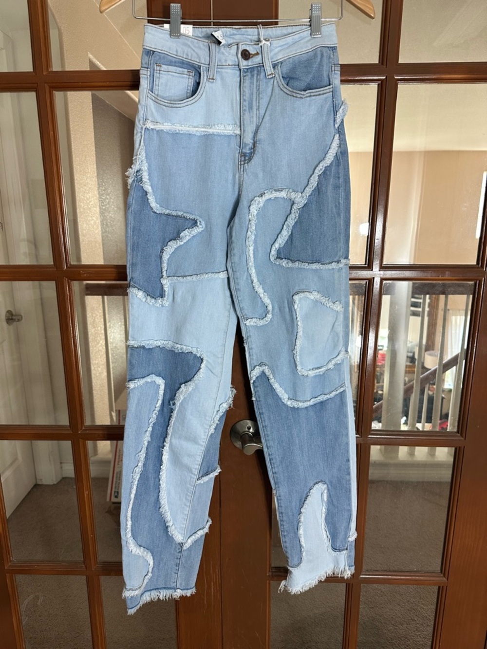 Aphrodite Light Blue Denim Jeans with Tan Stitching